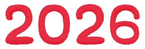 Year 2026 (red) clipart