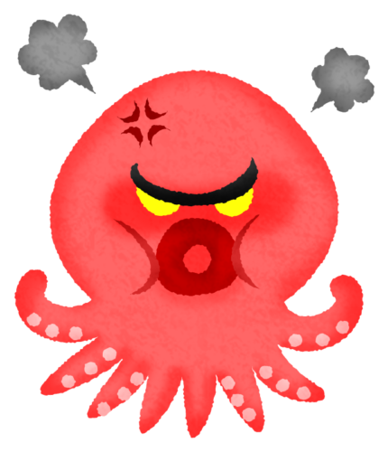Angry octopus clipart
