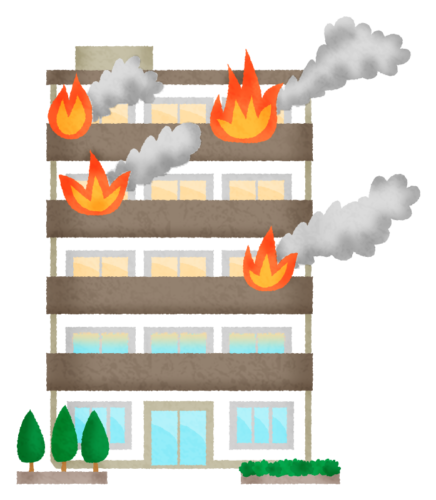 Apartment on fire clipart