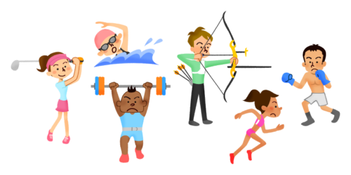 Athletes of various sports clipart