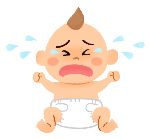 baby in diaper crying clipart