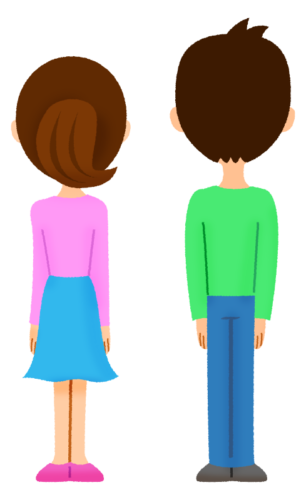 back view of man and woman clipart
