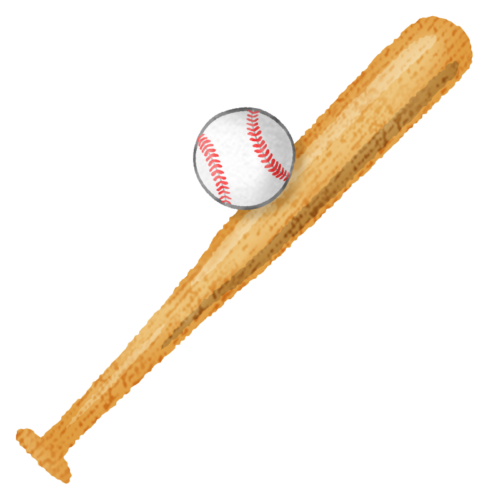 Baseball bat and ball clipart