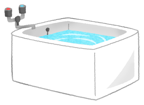 Bathtub filled with water clipart