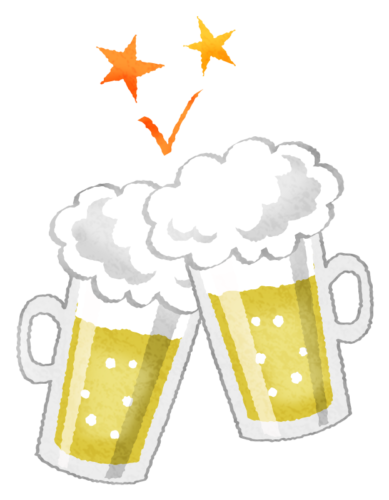 Cheers with draft beers clipart