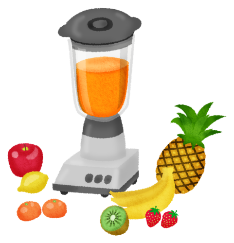 Blender with fruits clipart