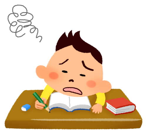 Boy who doesn’t want to study clipart