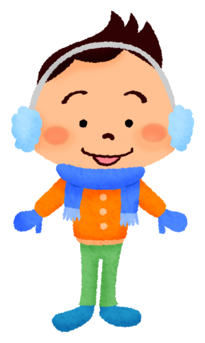 Boy in winter clothes clipart