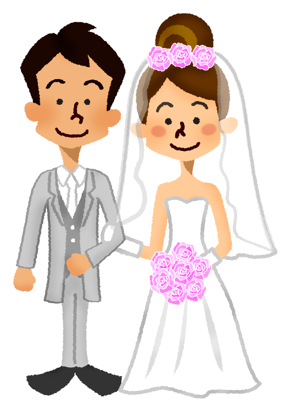 Free Clipart of Bride and groom