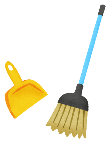 Broom and dustpan clipart