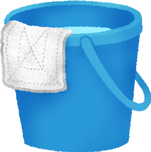 Bucket with cleaning-cloth clipart