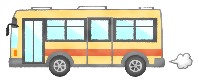Free Clipart of Orange bus in motion