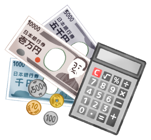 Calculator and money clipart