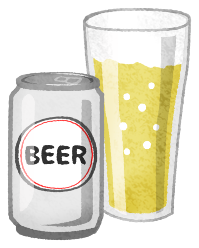 Canned beer and glass clipart