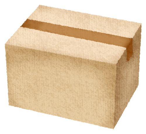 Cardboard box closed with tape clipart