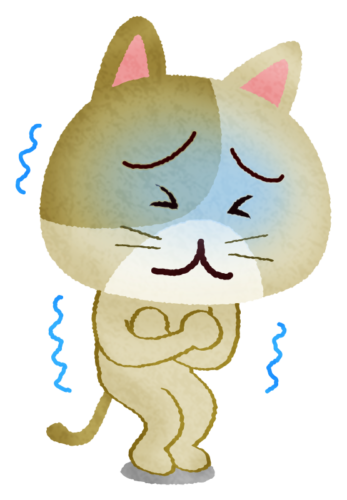 Cat freezing in cold clipart