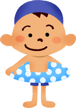 Boy in bathing suits clipart