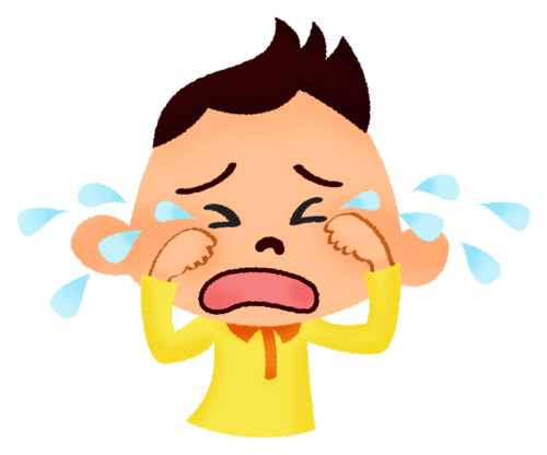 Little boy crying clipart