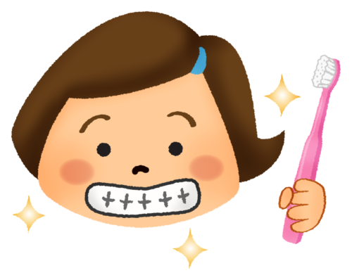 Girl with shiny teeth clipart