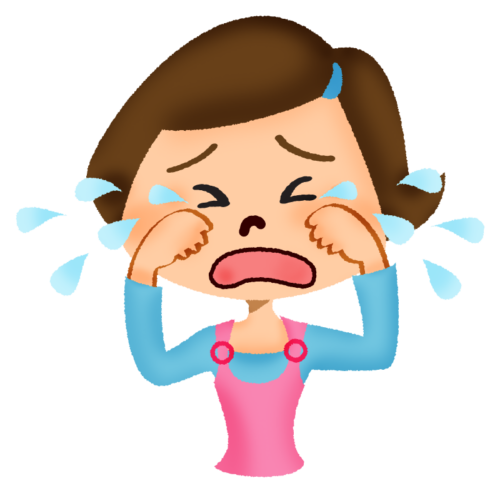 Little girl crying clipart