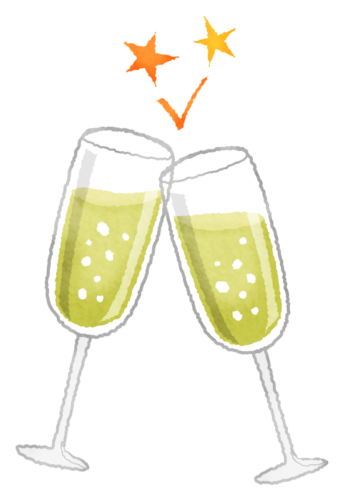 Champagne cheers clipart
