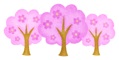 Cherry blossom trees clipart