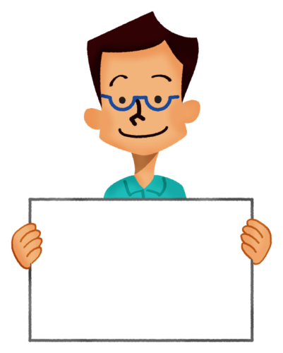 Man holding signboard clipart