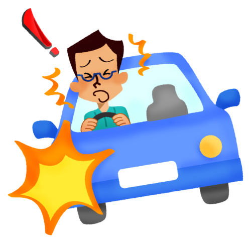 Man about to cause accident clipart
