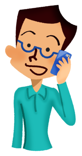 Man talking on cell phone clipart