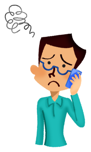 Annoyed man talking on cell phone clipart
