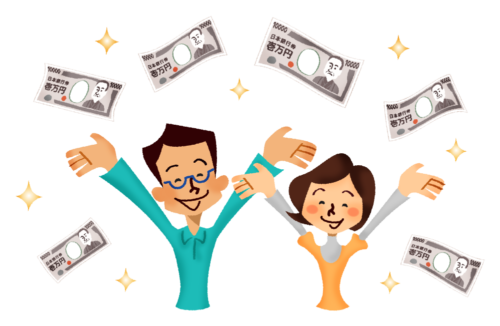 Happy couple with money clipart