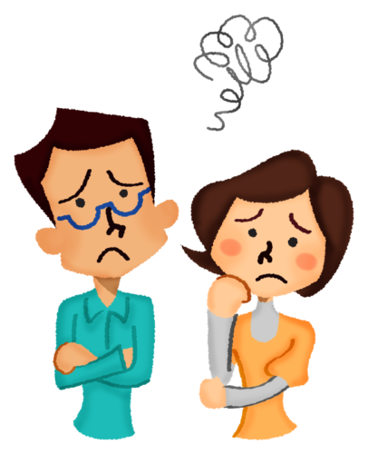 Worried couple clipart