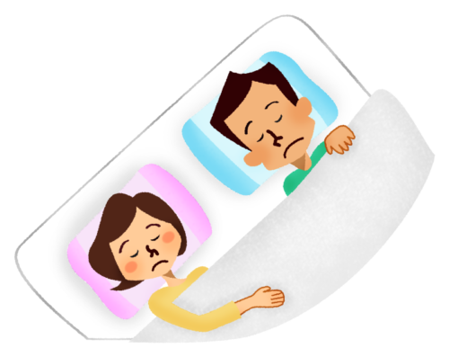 Married couple sleeping clipart