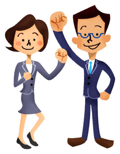 Excited businesspeople clipart