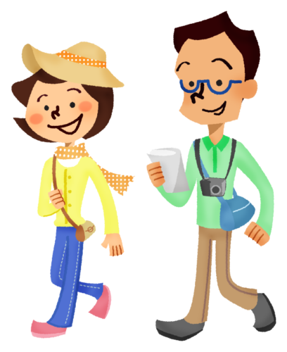 Couple traveling clipart