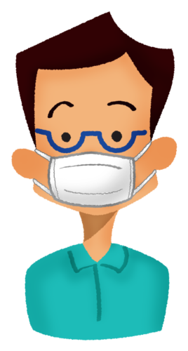 Man wearing surgical mask clipart
