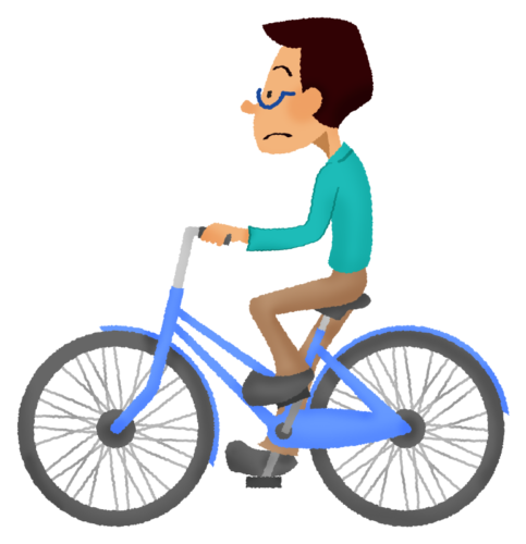 Man riding bicycle clipart