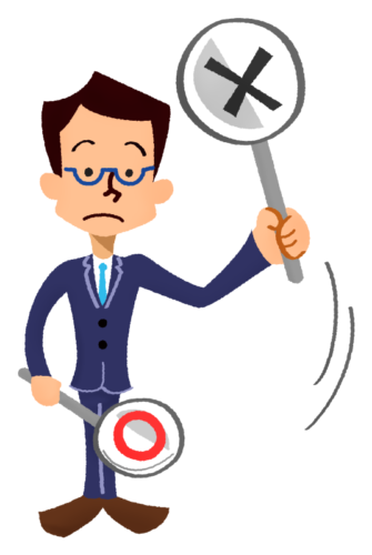 Businessan holding signboard of “Wrong” mark clipart