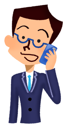 Businessman talking on cell phone clipart