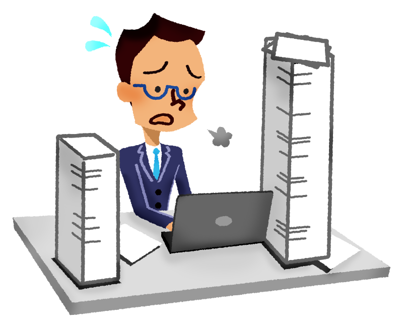 Free Clipart of Businessman working hard