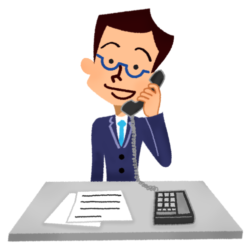 Businessman talking on the phone clipart