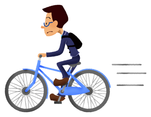 Businessman going to work by bike. clipart