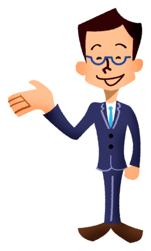 Businessman showing the way clipart