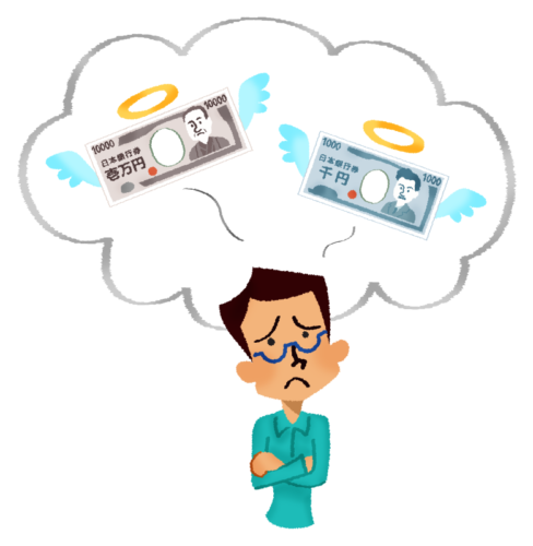 Man with financial stress clipart