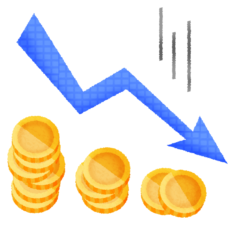 Free Clipart of Declining virtual currency graph