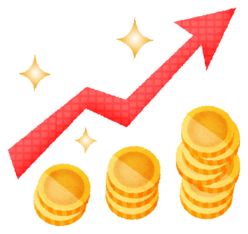 Growth virtual currency graph clipart