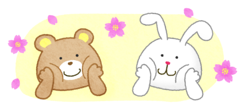 Coming of Spring / Bear and Rabbit clipart