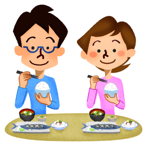 Couple eating clipart