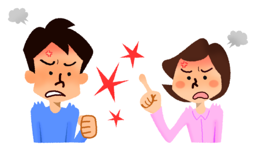 Couple having a fight clipart