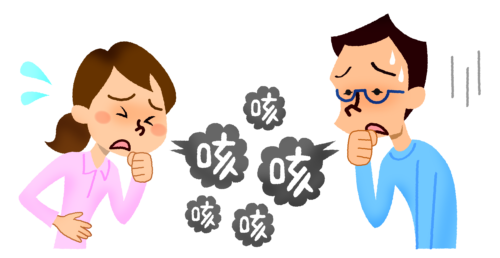 man and woman with cough clipart